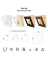 DALIA * APLIQUE CUADRADO 18W - ORO + NEGRO